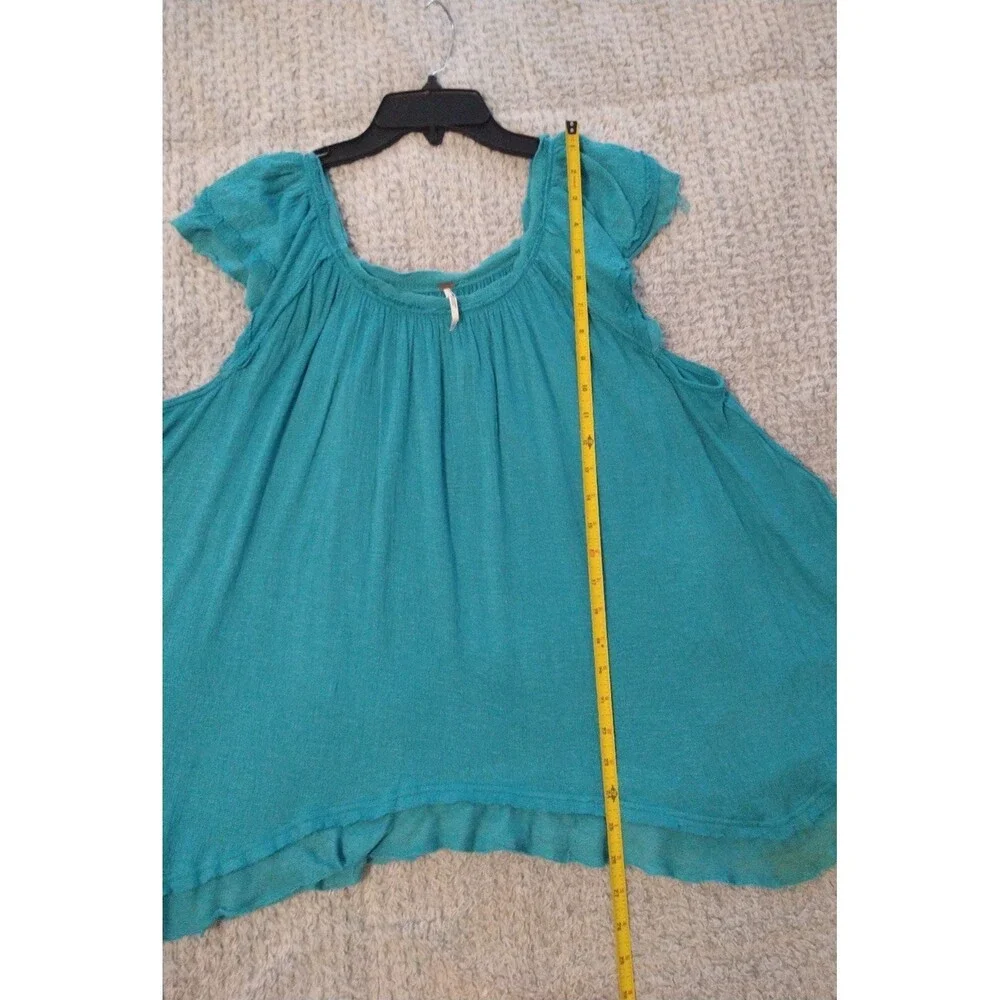 Free people top Blue Sm Boho Feminine Cottagecore Peasant